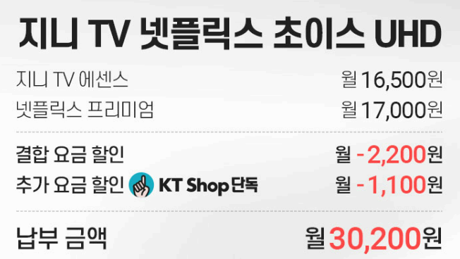 넷플릭스 통신사 요금제 할인 사진