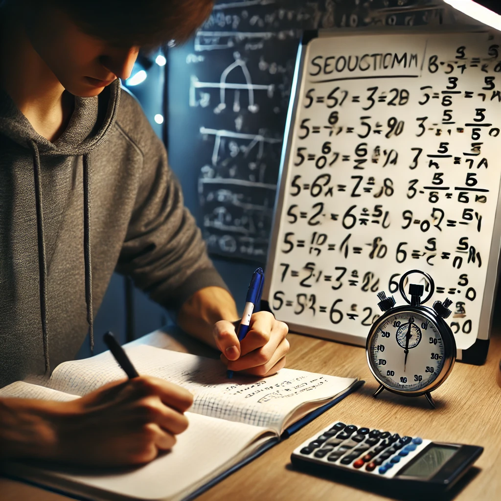 수학 문제풀이 꿀팁 이용하여 빠르게 푸는 학생