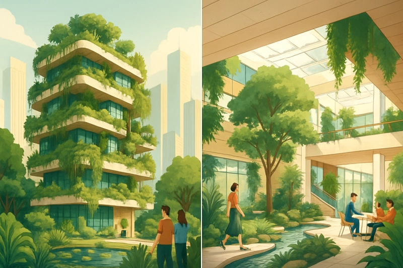 바이오필릭 건축 디자인 예시