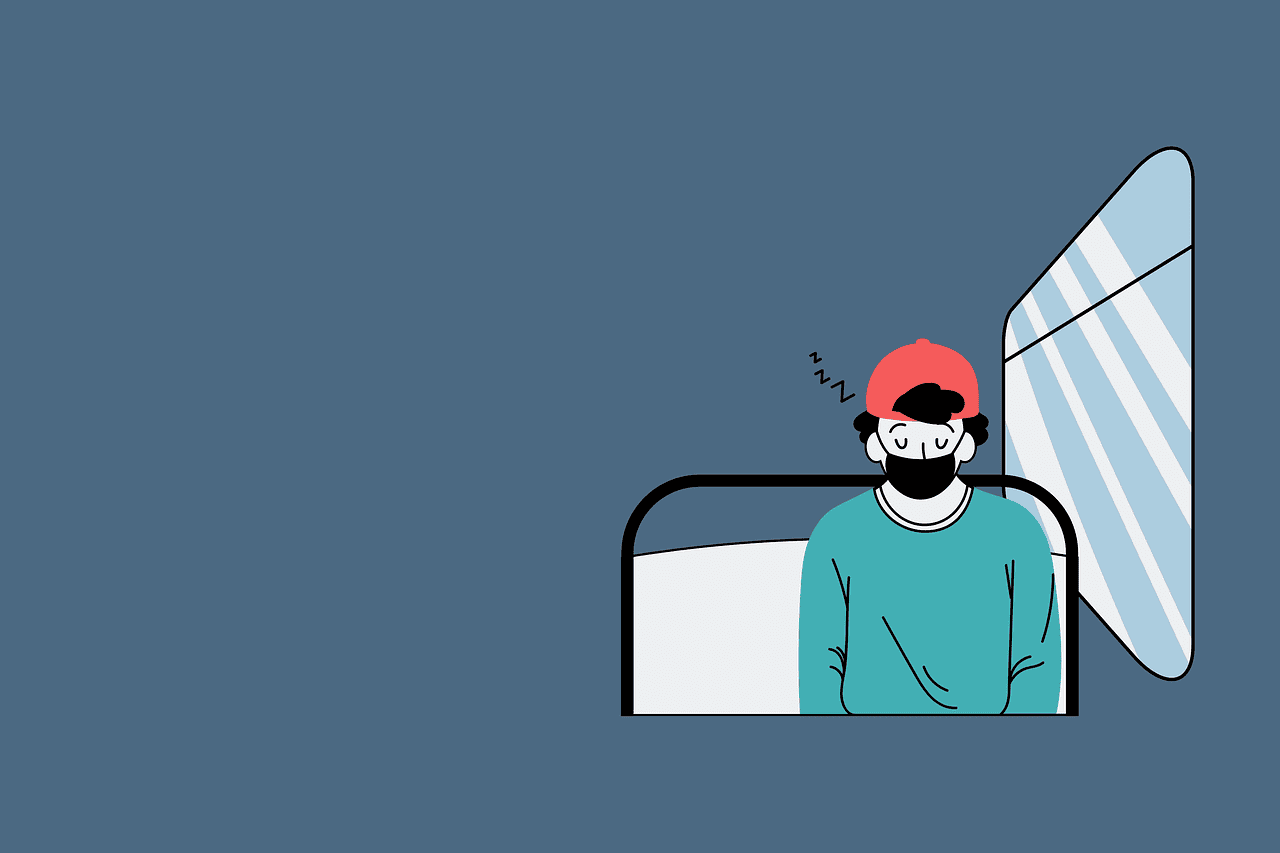 자리에 앉아서 졸고 있는 모습