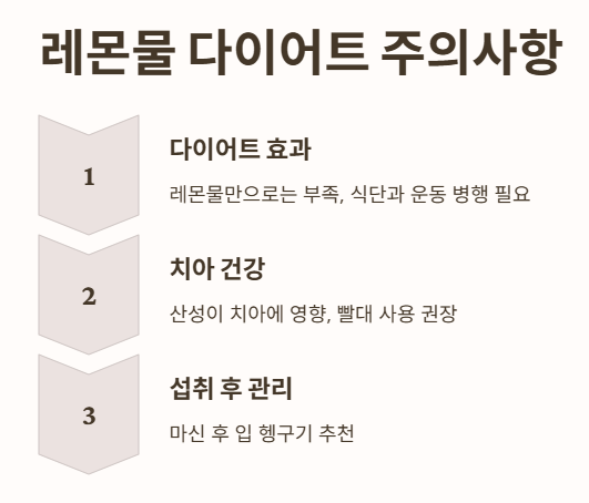 레몬물 다이어트 주의사항