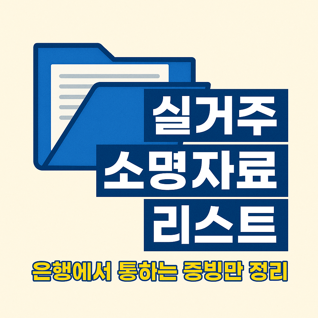 📂 실거주 소명자료 리스트 – 은행에서 통하는 증빙만 정리