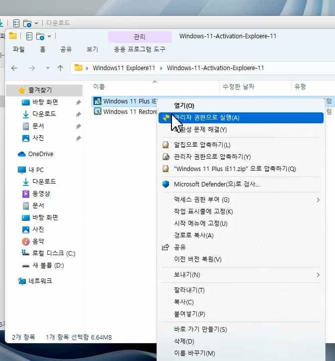 윈도우11 인터넥익스플로러 설치