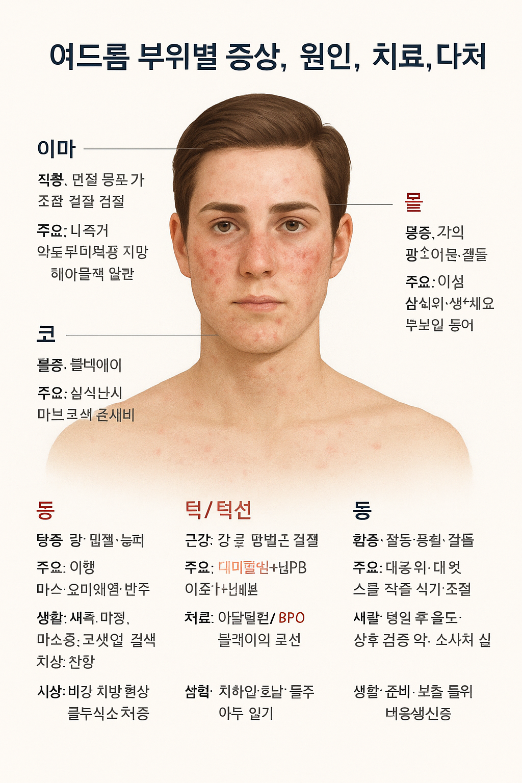1. 피부과 전문의가 알려주는 부위별 여드름 가이드