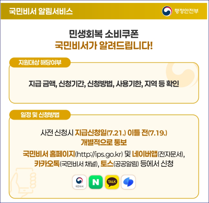 민생회복 소비쿠폰 신청방법&amp;#44; 신청기간