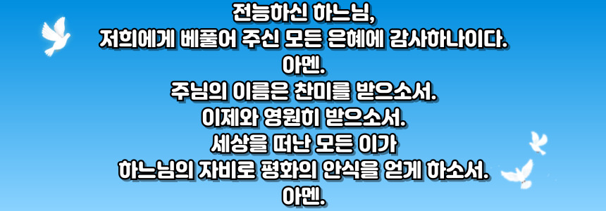 가톨릭 식사 후 기도