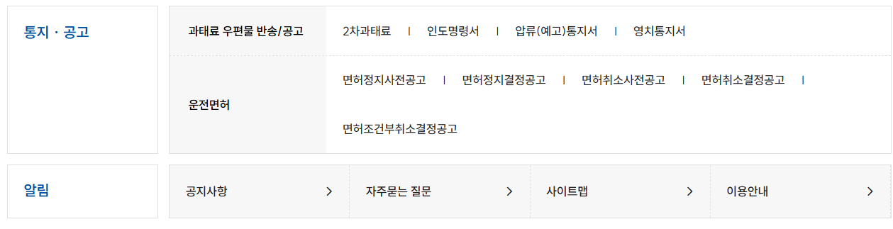 속도위반 범칙금 과태료 조회방법