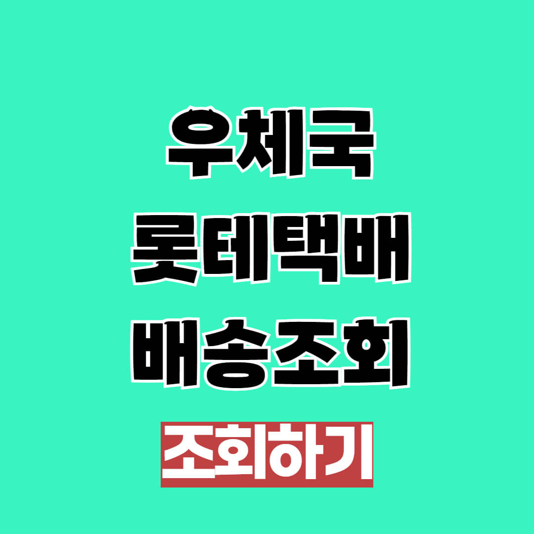 우체국 롯데택배 설날 택배 접수 마감일 및 배송 조회방법