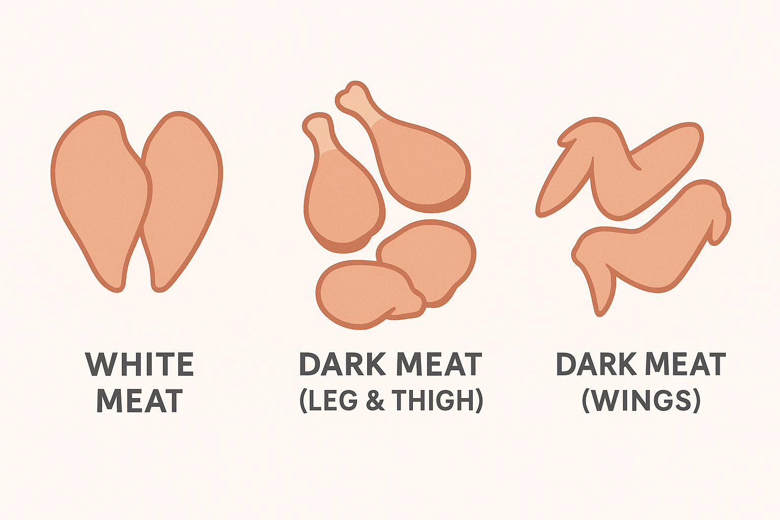 white meat, dark meat 구분 일러스트