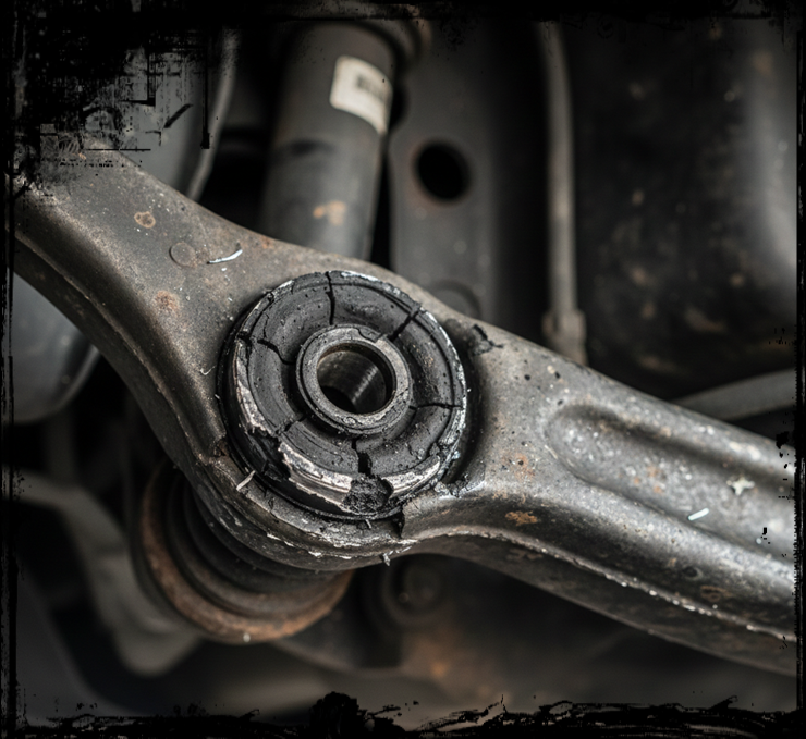 토요타 캠리 로워암 부싱 노후화 찢어짐 하체 소음 원인