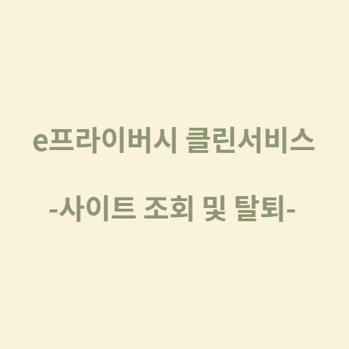e프라이버시-클린서비스