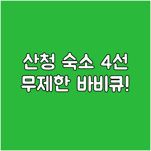 지리산 산청 숙소 4선 위치 장점 비..