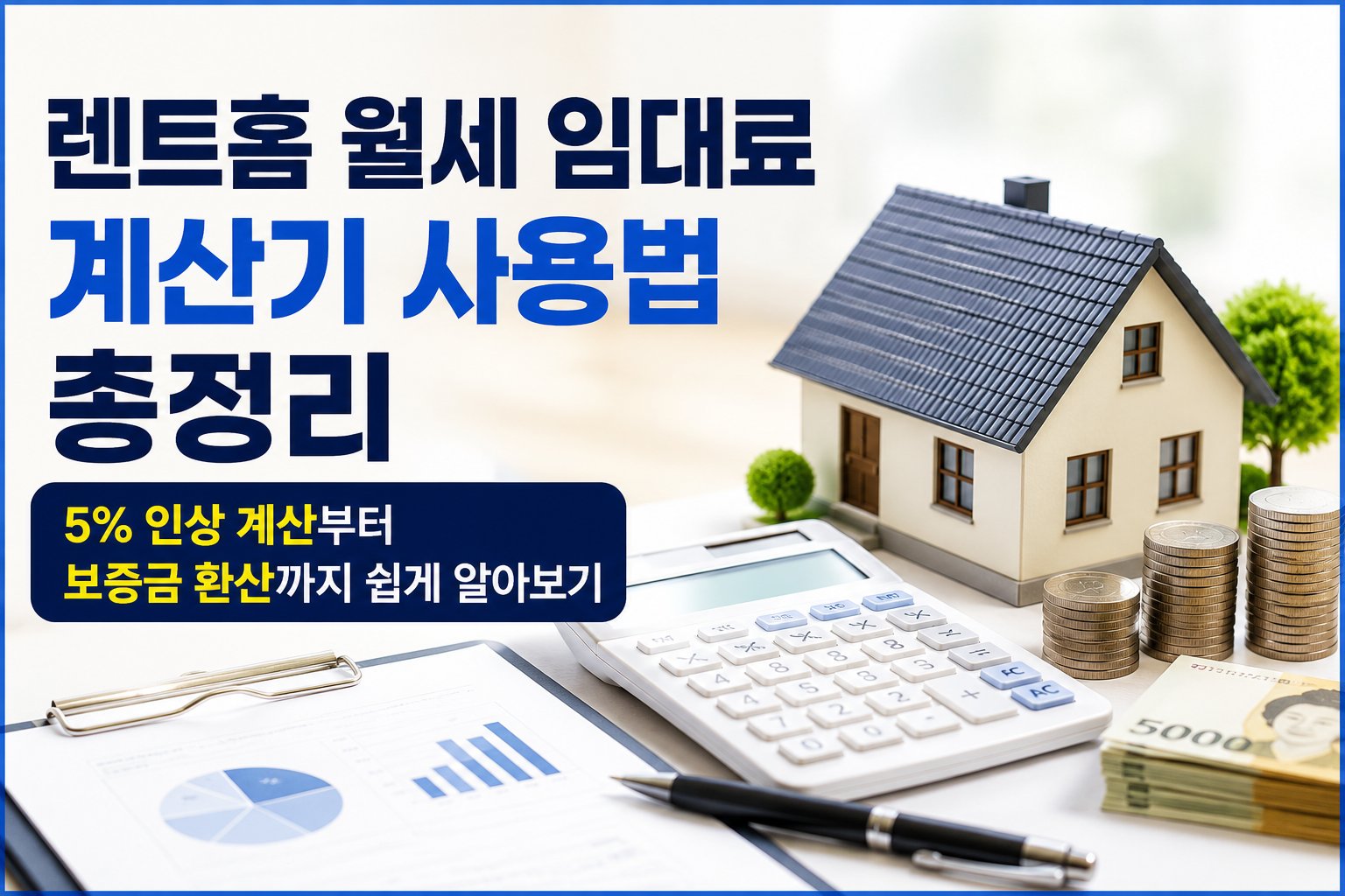 렌트홈 월세 임대료 계산기 사용법 총정리|5% 인상 계산부터 보증금 환산까지 쉽게 알아보기 관련 사진