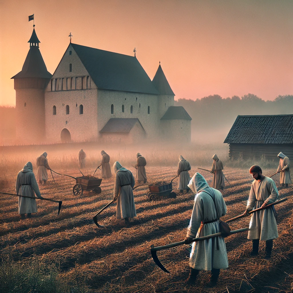 영주와 농노의 상호 의무 관계 관련 이미지