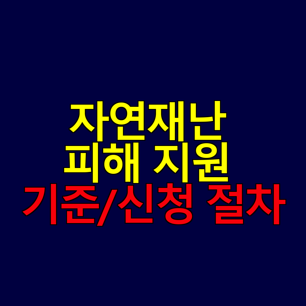자연재난 피해 지원 이렇게 받는다｜재해구호&middot;재해복구 지원 기준과 신청 절차