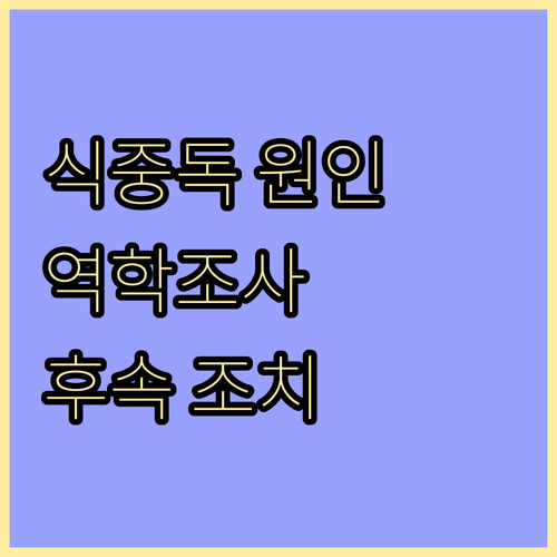 식중독 발생 원인 추적: 역학조사 절..