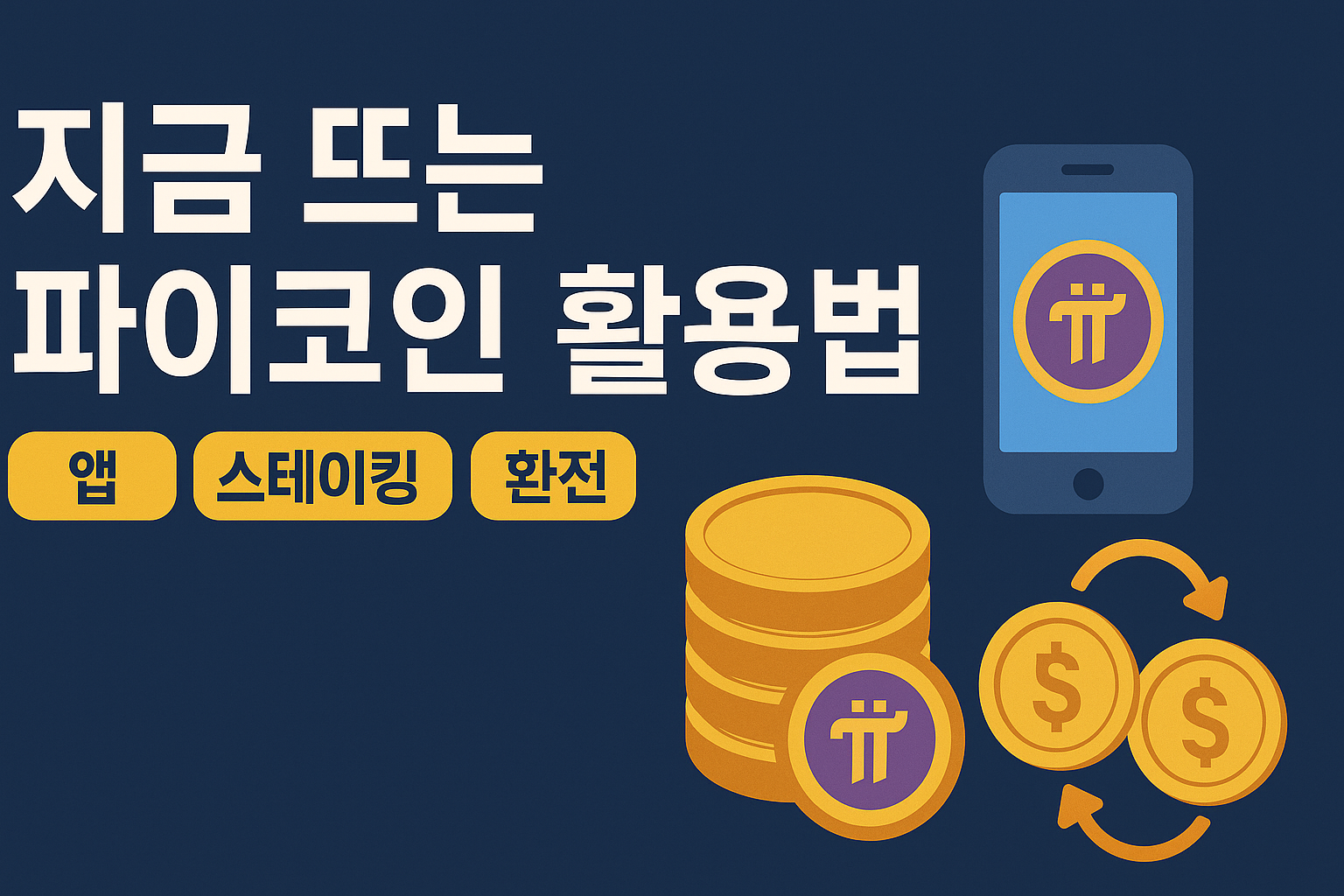 지금 뜨는 파이코인 활용법 (앱, 스테이킹, 환전)