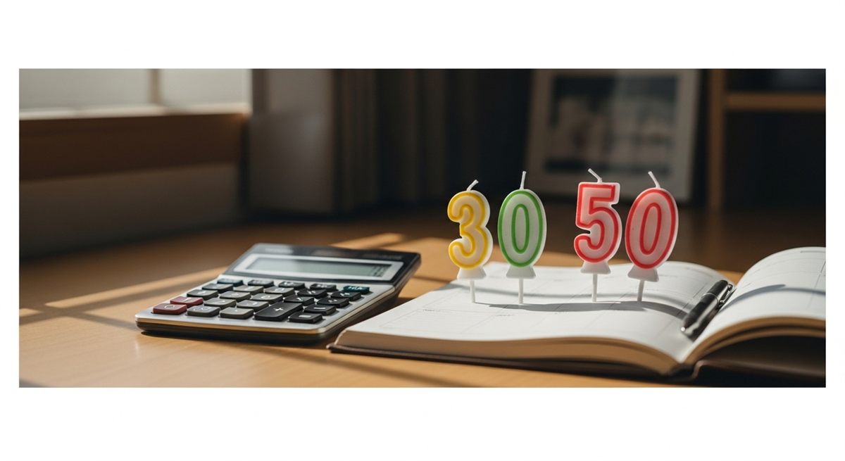 나이 기준과 계획표를 함께 보여주는 상징적 장면