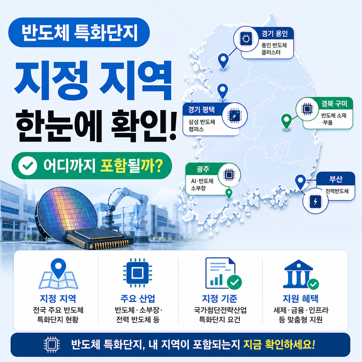 반도체 특화단지 지정 지역을 나타낸 지도 이미지