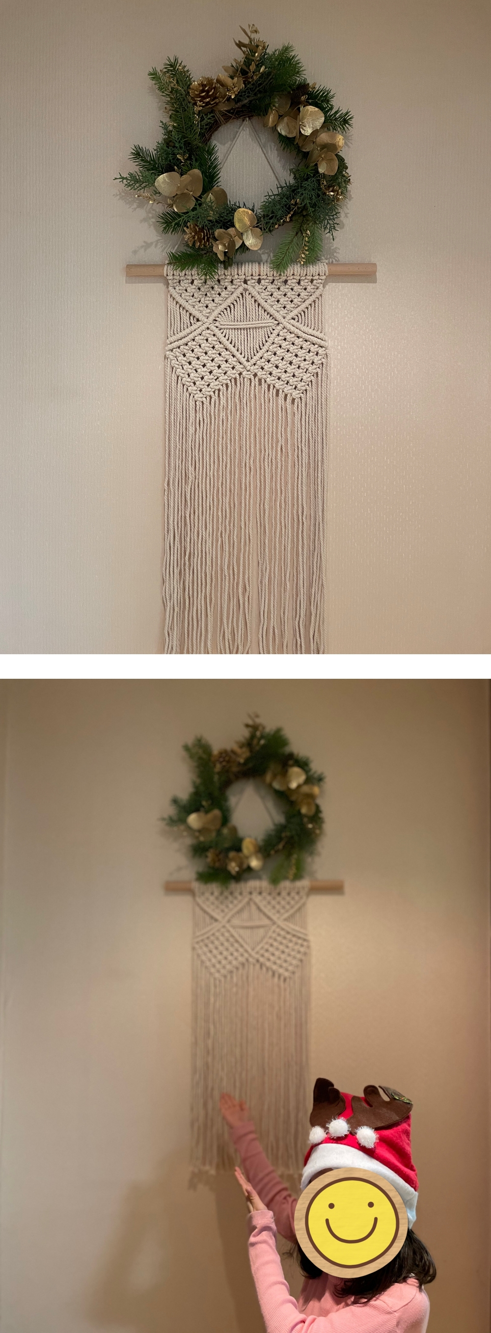 꾸까 크리스마스 생화 리스 실내 데코 모습