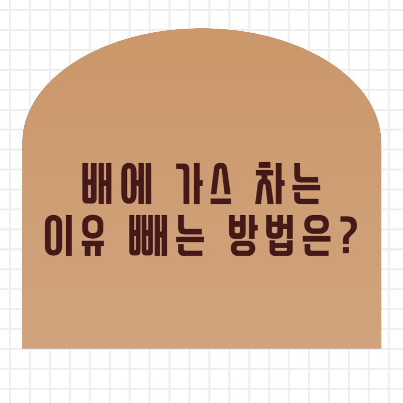 배에 가스 차는 이유 빼는 방법은?