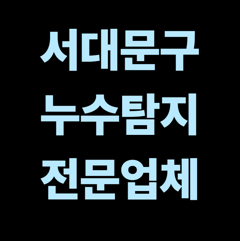 서대문구 누수탐지 전문업체