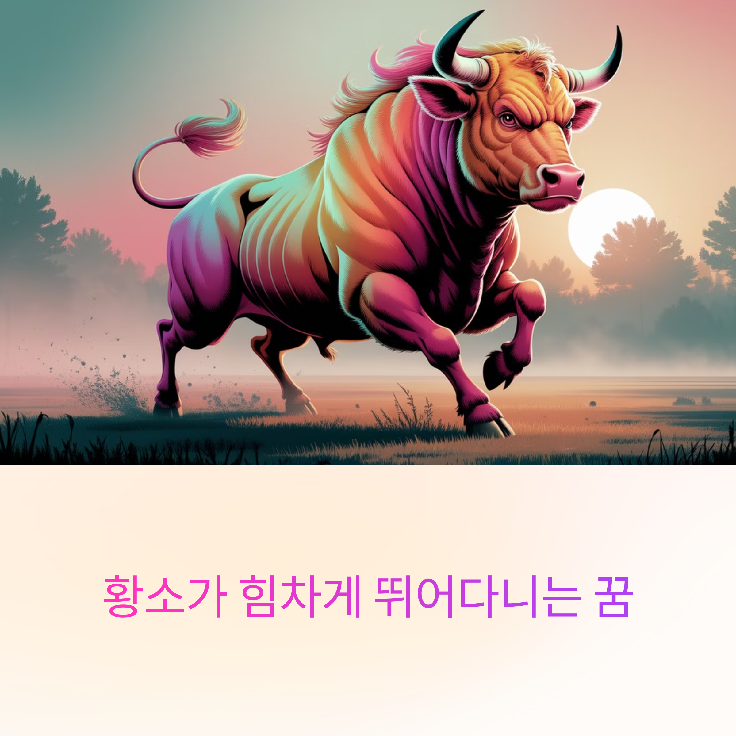 황소가 힘차게 뛰어다니는 꿈