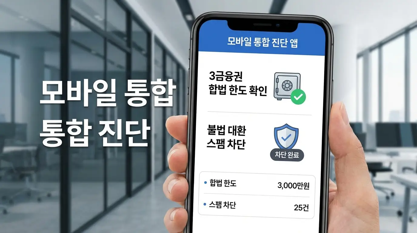 모바일 통합 진단 앱 3금융권 합법 한도 확인 및 불법 대환 스팸 차단
