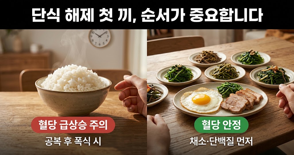 간헐적 단식 후 첫 끼, 이렇게 드시면 혈당 위험합니다