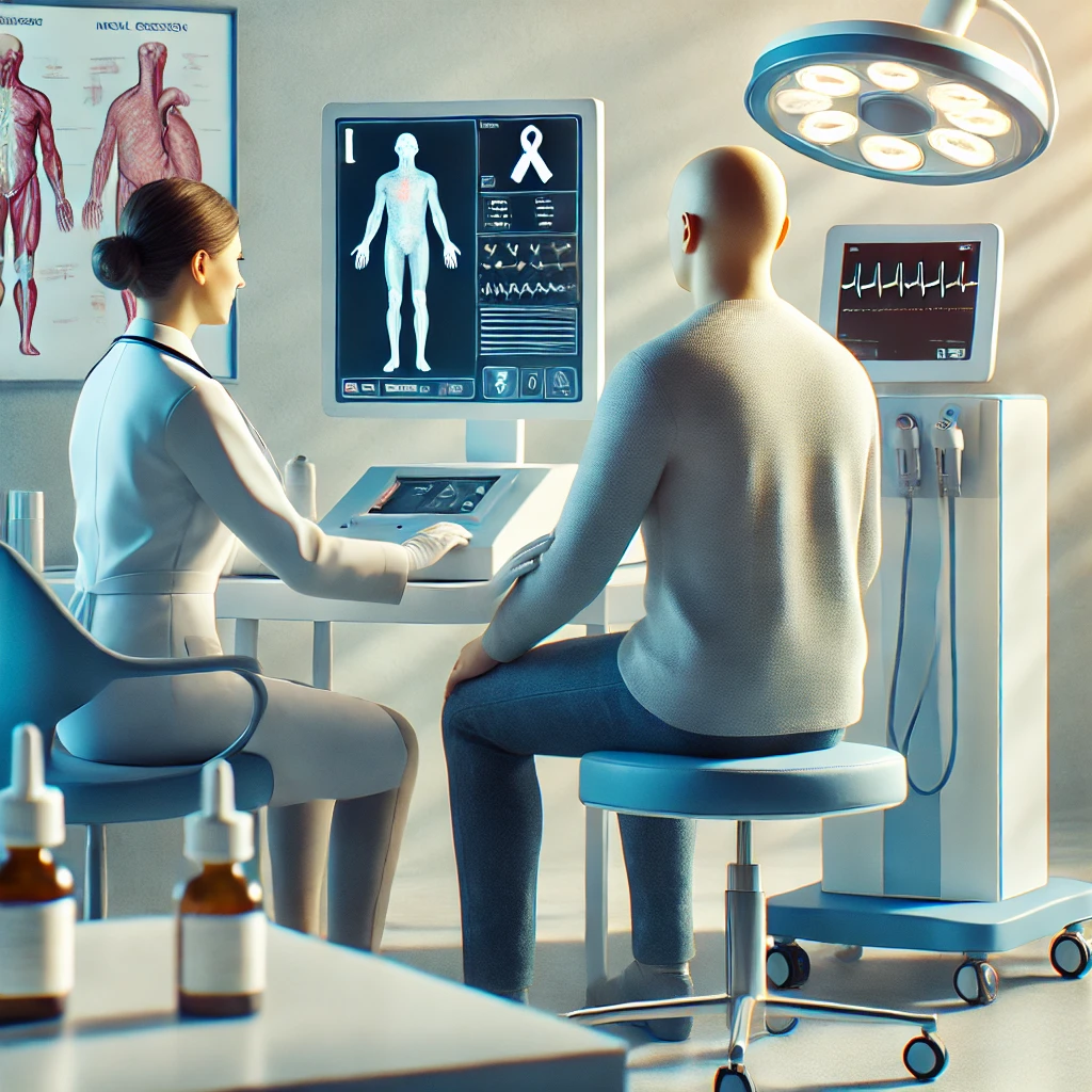 암검진 받는 모습 - 국가에서 제공하는 암검진 프로그램을 통해 검진을 받고 있는 환자의 모습