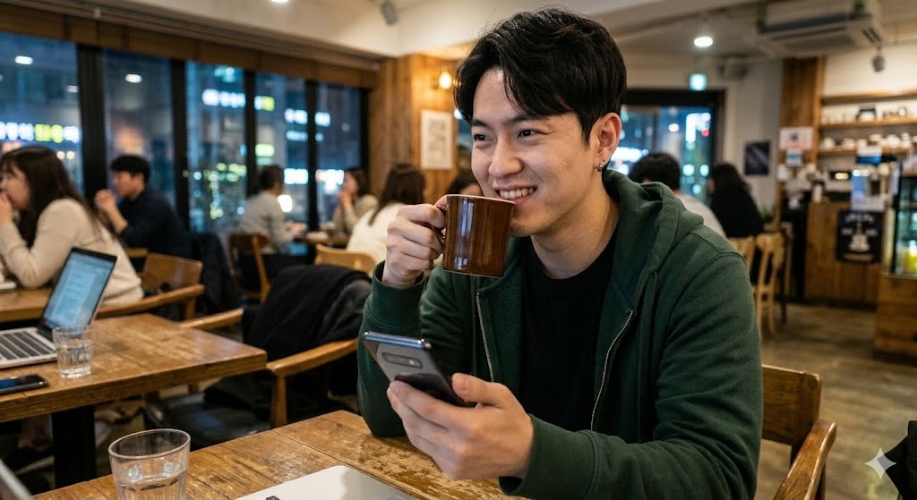 전화차단후 기분 좋아진 남성 이미지