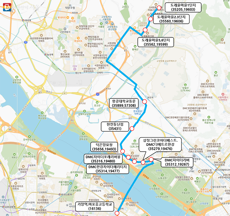 서울동행버스 '서울 04번' 노선도