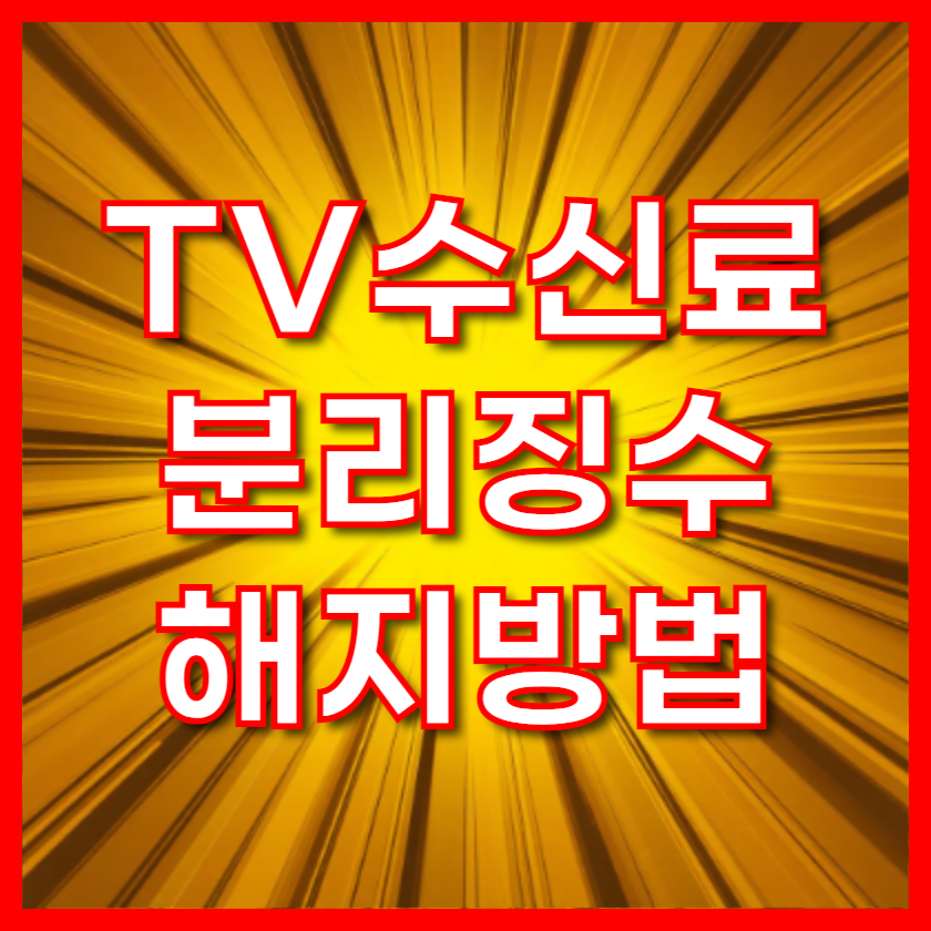 2025년 TV 수신료 분리징수 해지 방법 총정리