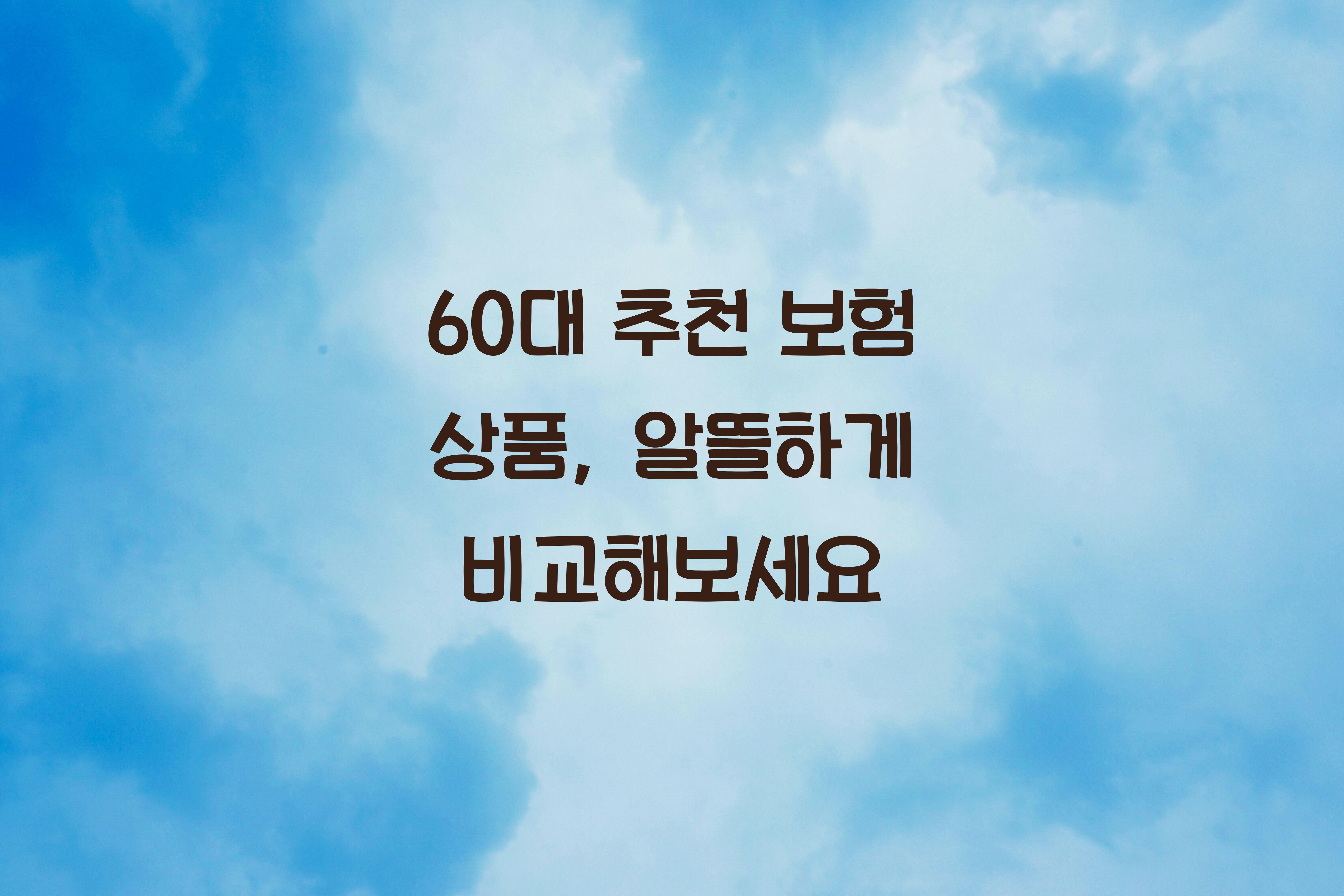 60대 추천 보험 상품