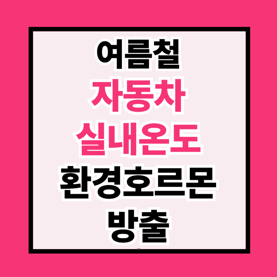 여름철 ‘자동차 실내온도’와 플라스틱 환경호르몬 방출 실험