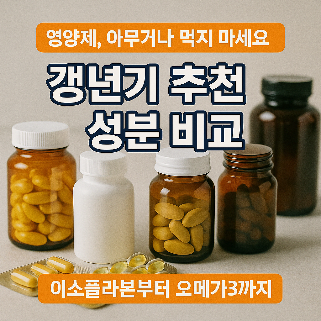 [7편] 갱년기에 효과적인 건강기능식품과 영양제는?