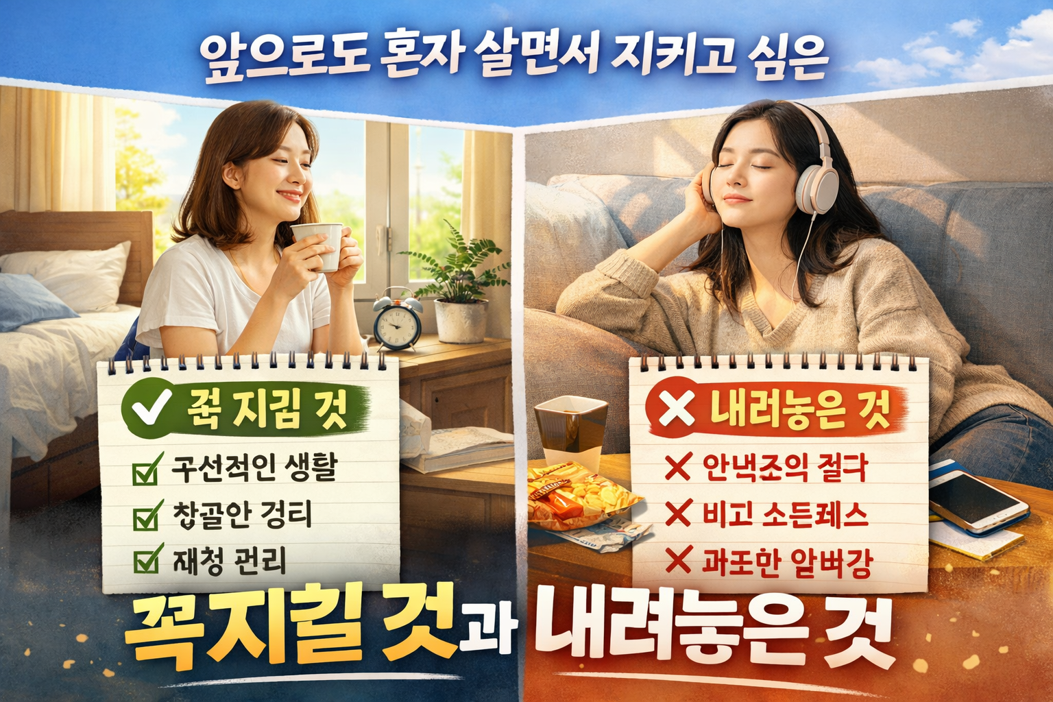 앞으로도 혼자 살면서 지키고 싶은 생활 원칙– 꼭 지킬 것과 내려놓은 것에 대하여