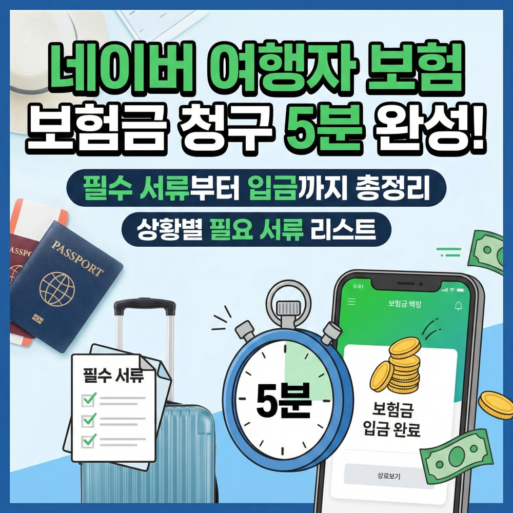 네이버 여행자 보험 보험금 청구 방법을 안내하는 블로그 썸네일입니다