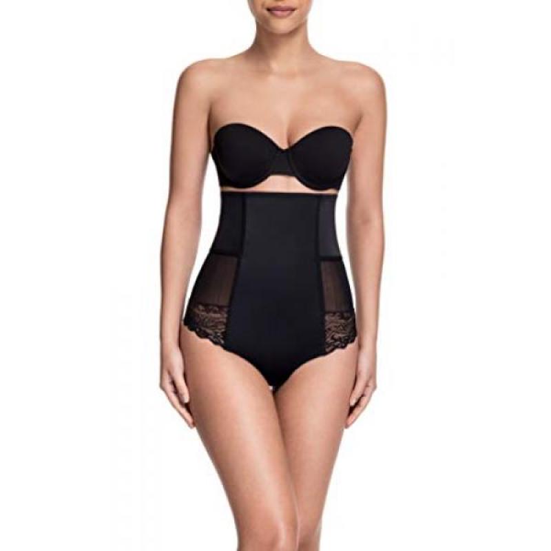 Squeem -Brazilian Flair, 여성의 슬리밍 높은 허리 Shapewear 레이스 끈