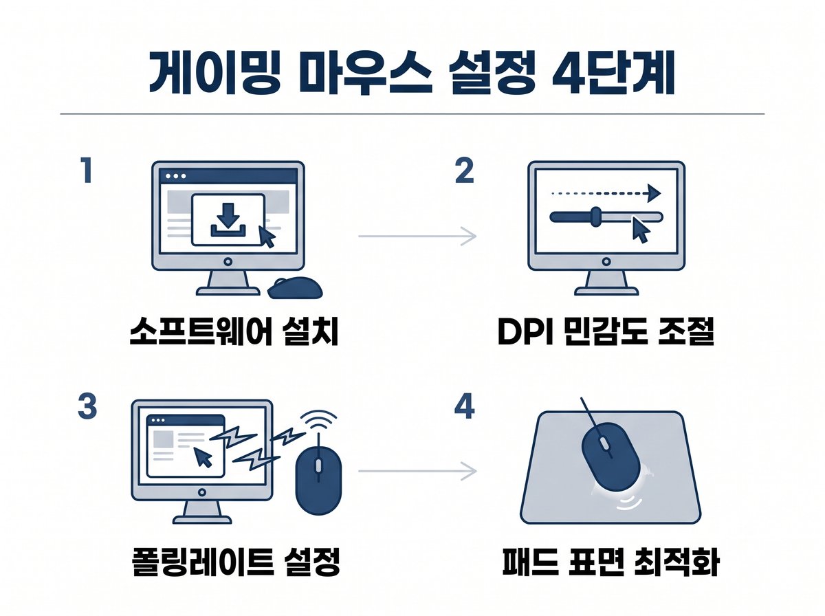 게이밍 마우스 구매 후 최적 성능을 위한 4단계 설정 순서