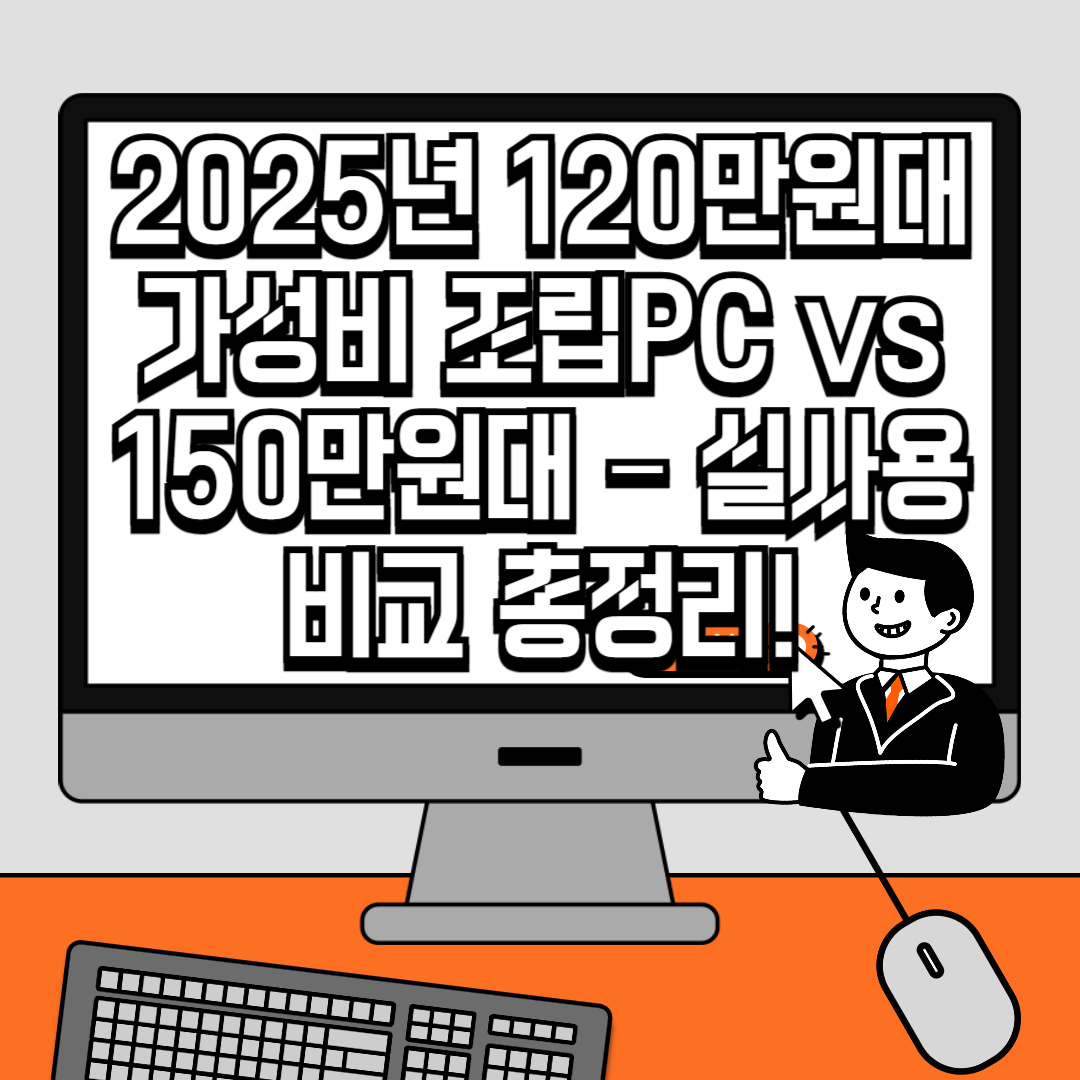 2025년 120만원대 가성비 조립PC vs 150만원대 – 실사용 비교 총정리!
