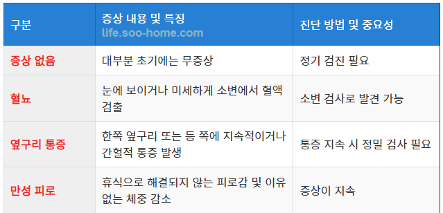 신장암 1기의 주요 증상