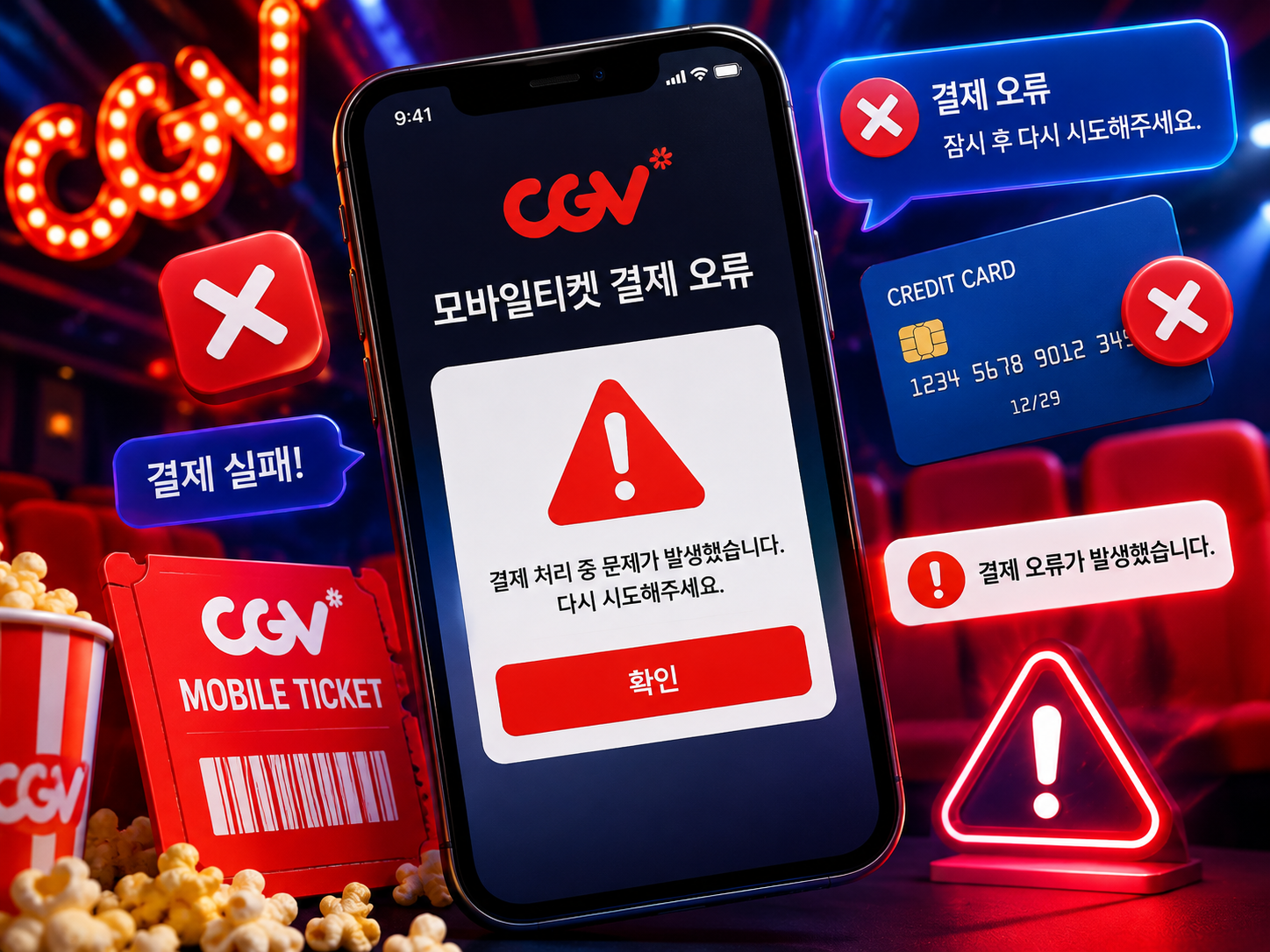 CGV 모바일티켓 결제 오류 해결방법 총정리 예매 결제 실패 카드 오류 원인