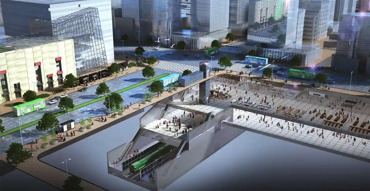 서울-지하철2호선-지하화구간-건대입구역-예상조감도