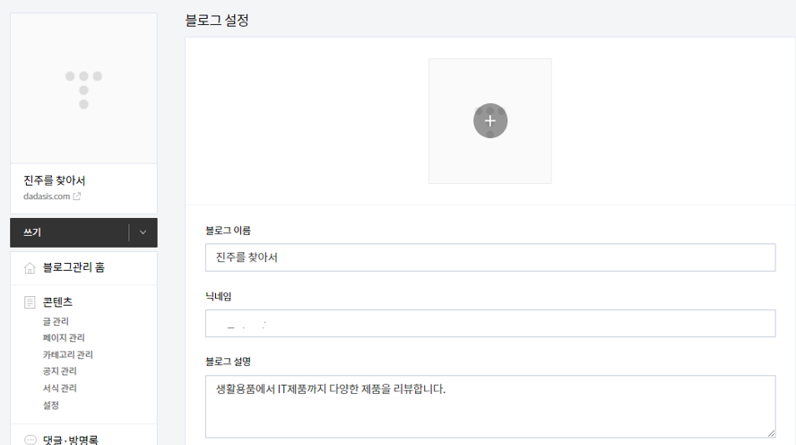 티스토리 개인 도메인 연결 화면