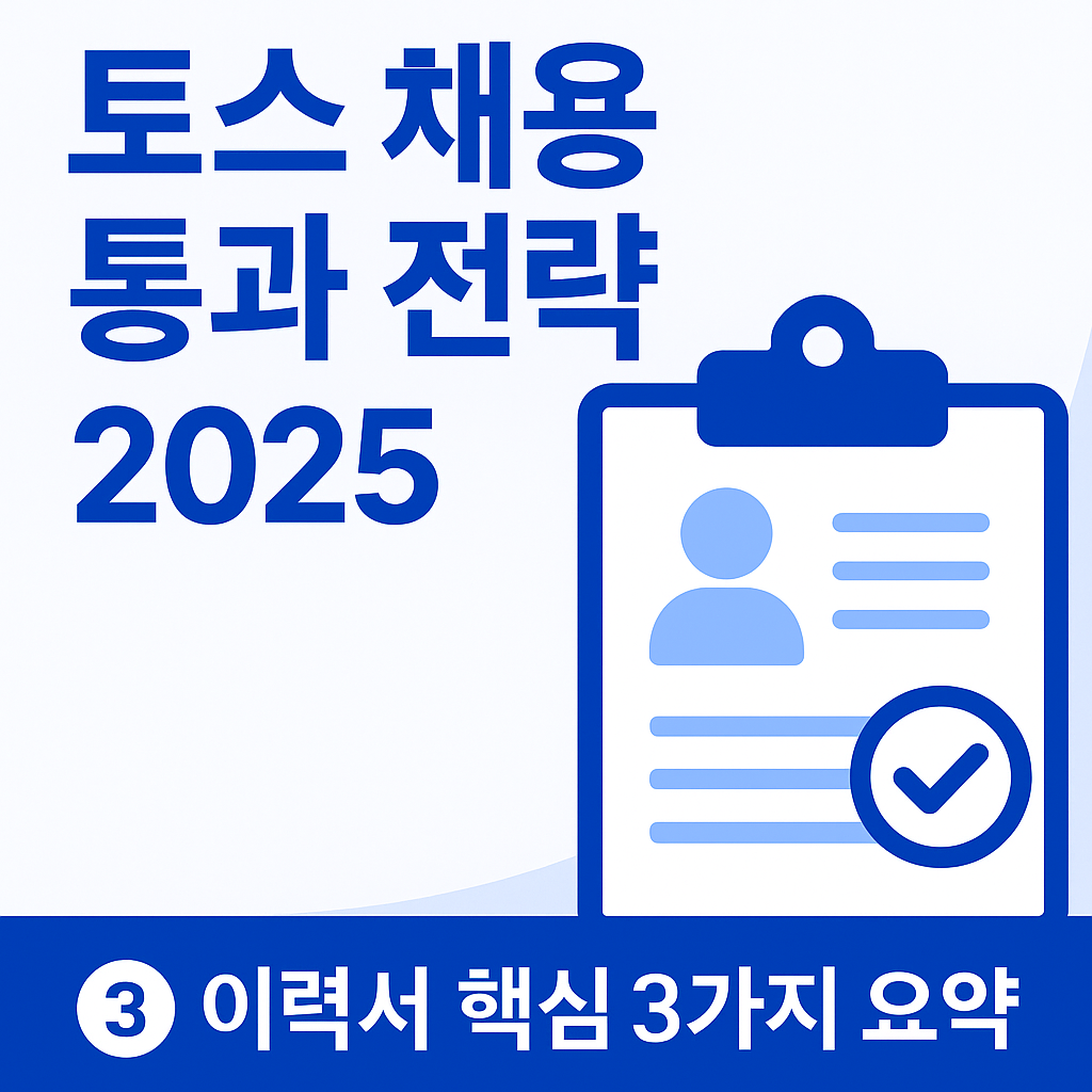 2025 토스 채용 통과 전략 요약 이미지, 이력서 핵심 3가지 요점 정리 썸네일
