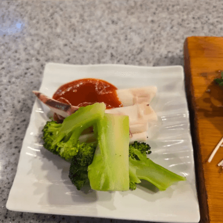 브로콜리, 오징어 숙회