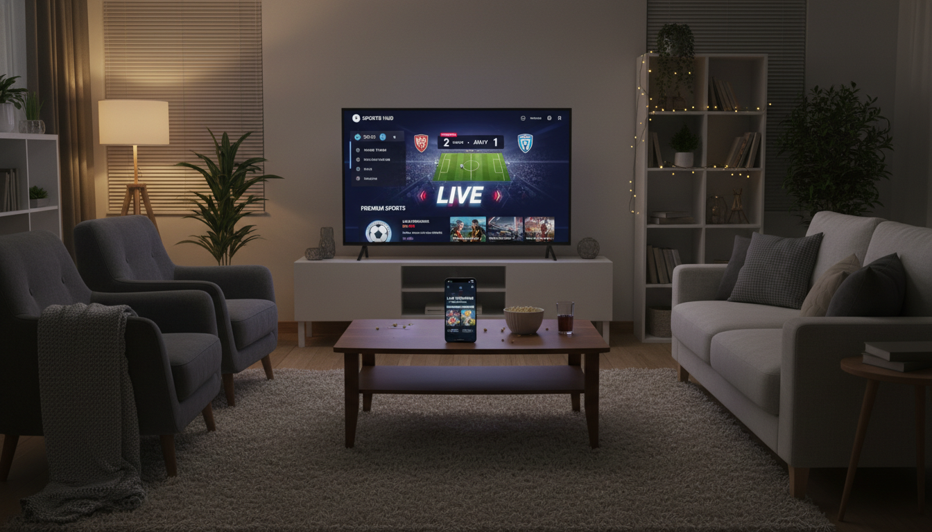 스마트 TV와 스마트폰을 활용한 챔피언스리그 스포티비 무료 중계 시청 모습