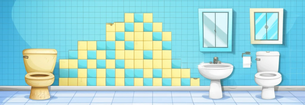 타일 덧방 시공 시 욕실 리모델링 비..