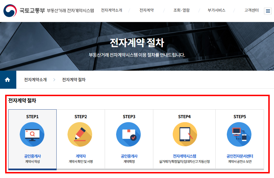 부동산 전자계약시스템 이용방법